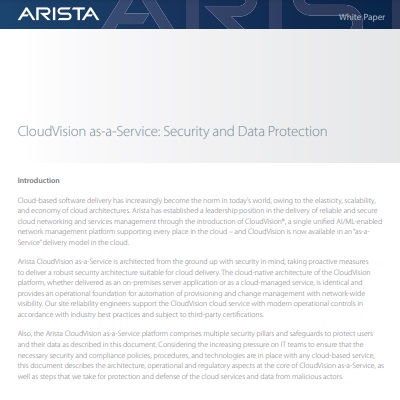 CloudVision as-a-Service: Security and Data Protection