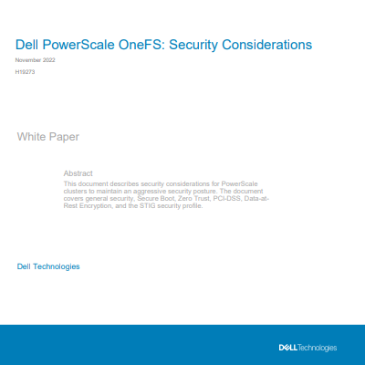 Dell PowerScale OneFS: Security Considerations